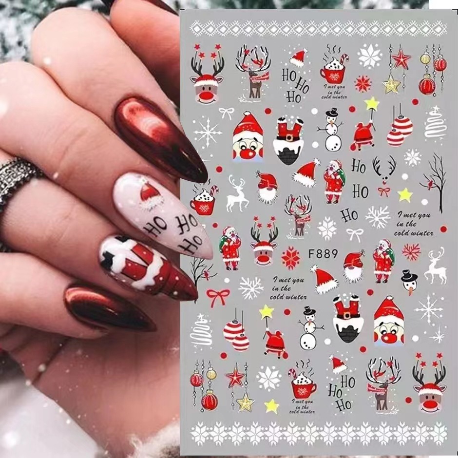 Nail Art Xmas 2025 - 1 szt. 2025 boże narodzenie 3D