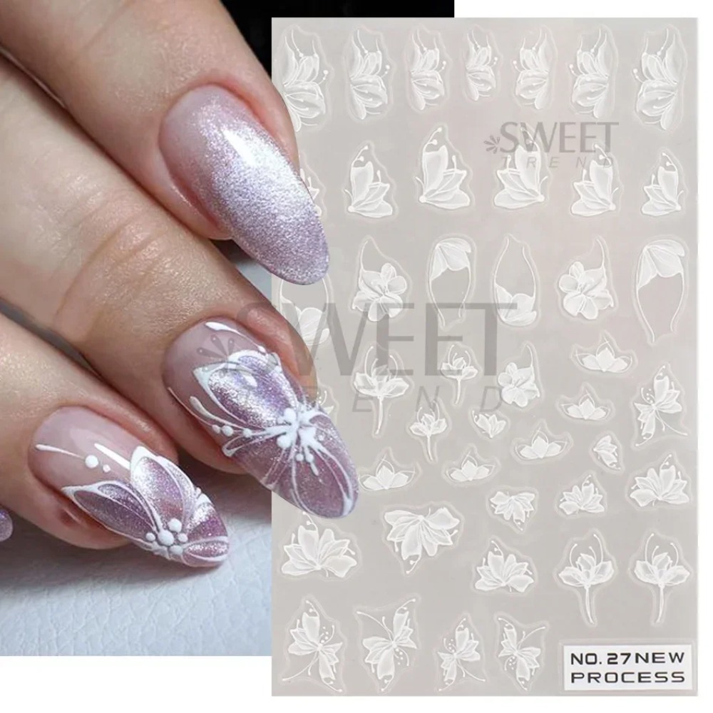 Białe Koronkowe Kwiatowe Nakle – Nail Art Simple Elegant recenzja i cena