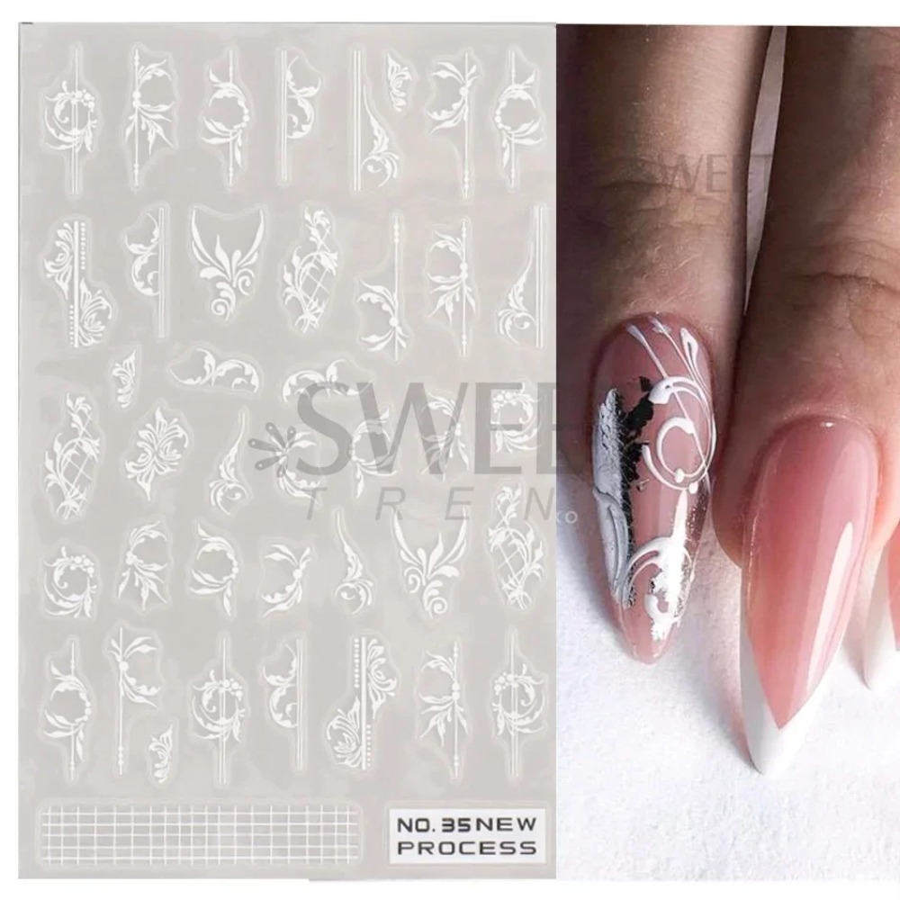 Białe Koronkowe Kwiatowe Nakle – Nail Art Simple Elegant recenzja i cena