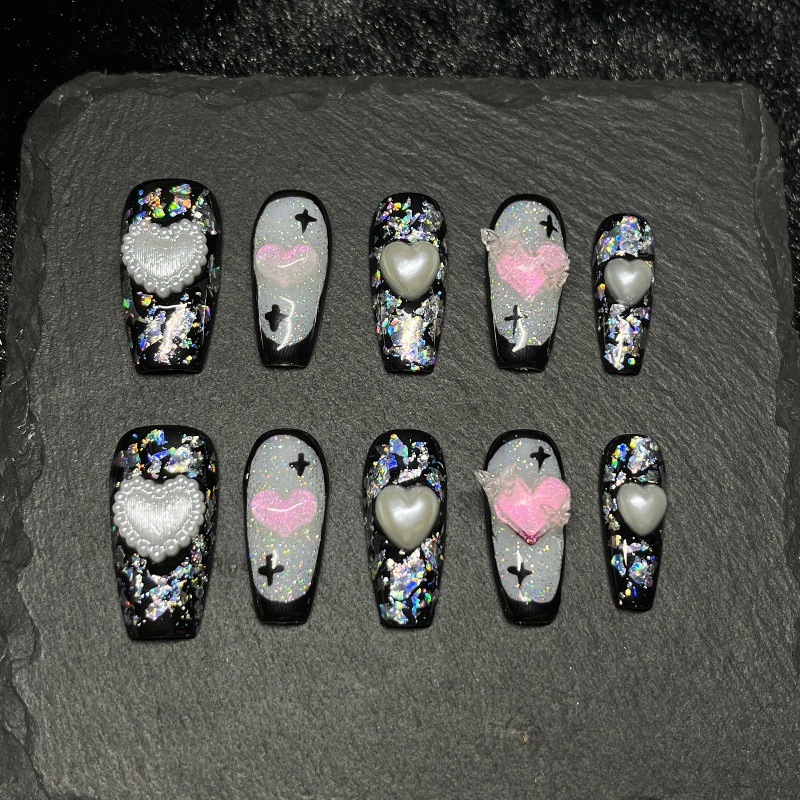 10 SZTUK Gotyckie Czarne Pazno – Nail Art Gothic recenzja i cena