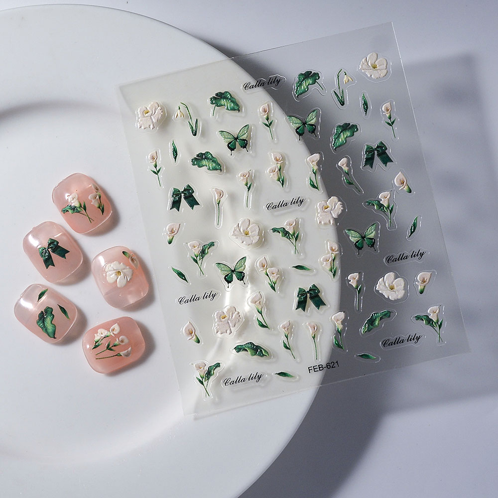 1 SZT. Naklejki 5D z kwiatami, – Nail Art Simple Elegant recenzja i cena
